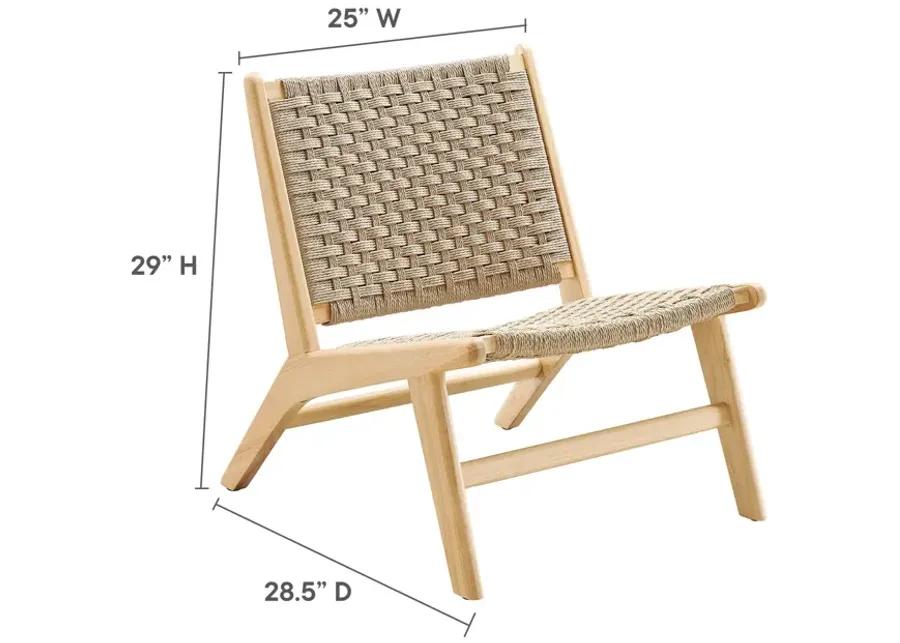 Saoirse Woven Rope Wood Accent Lounge Chair