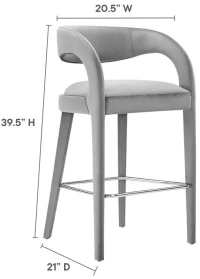 Pinnacle Performance Velvet Bar Stool Set of Two