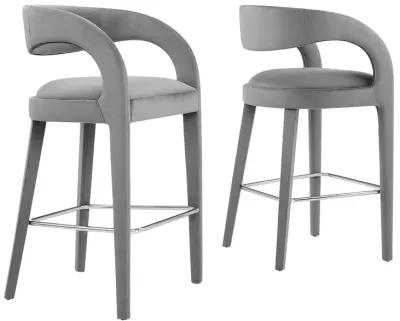 Pinnacle Performance Velvet Bar Stool Set of Two