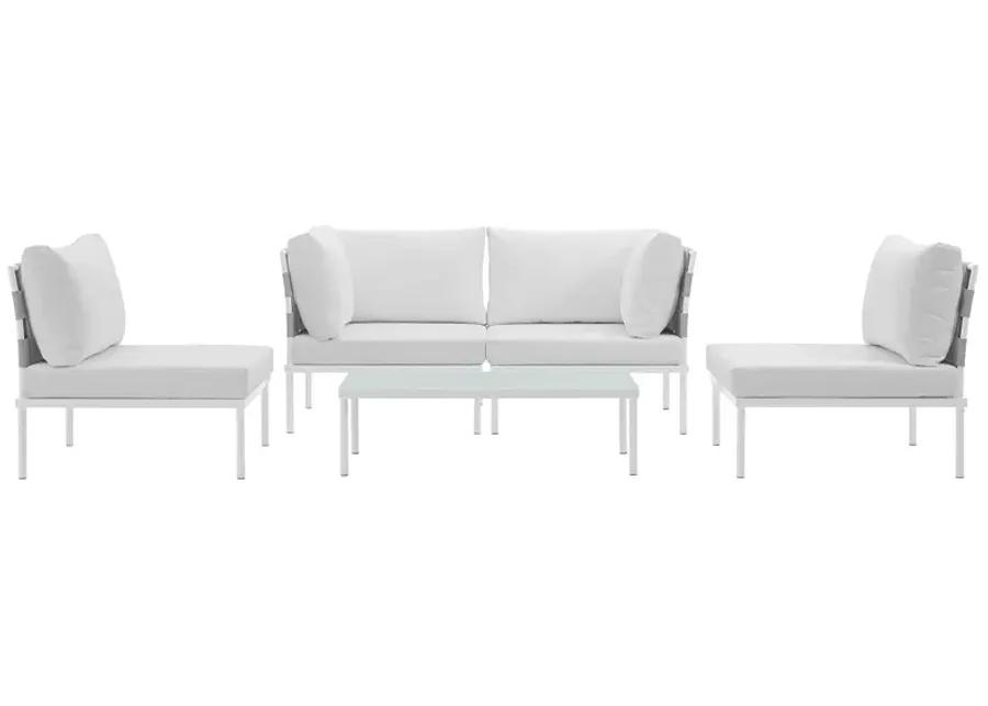 Harmony 5 Piece Outdoor Patio Aluminum Sectional Sofa Set