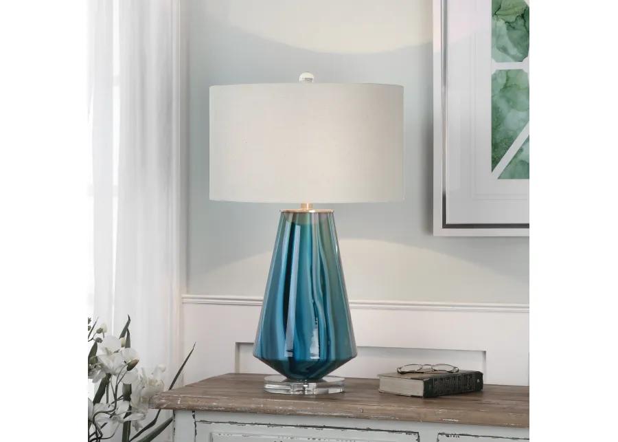 Pescara Teal-Gray Glass Lamp