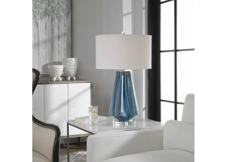 Pescara Teal-Gray Glass Lamp