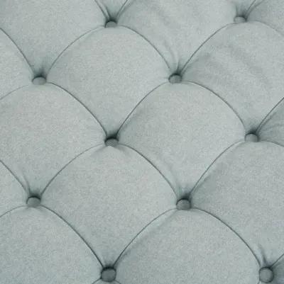 Martha Stewart Terri (Zara) Blue Skirted Tufted 32" Round Ottoman