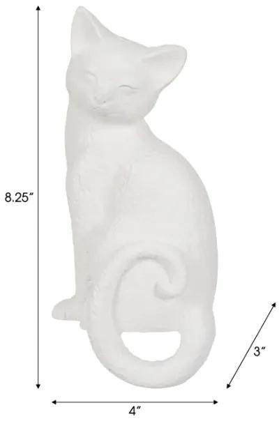 9" Kitty With Hanging Tail, White