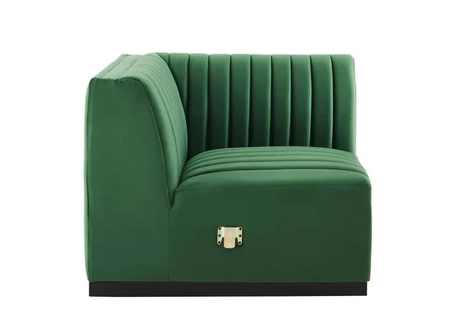 Conjure Channel Tufted Performance Velvet Left Corner Chair