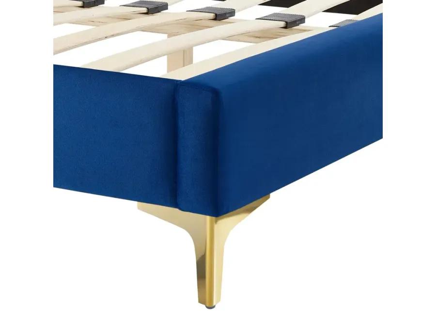 Sasha Button-Tufted Performance Velvet Twin Bed