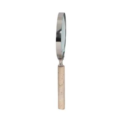 4" Travertine Handle Magnifying Glass, Tan