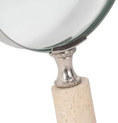 4" Travertine Handle Magnifying Glass, Tan