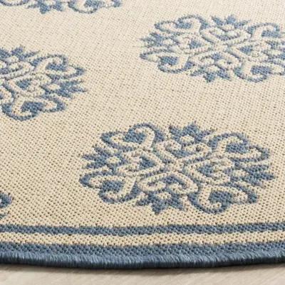 LINDEN 181 Collection LND181M-6R Blue / Creme 6'-7" X 6'-7" Round