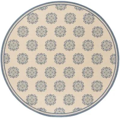 LINDEN 181 Collection LND181M-6R Blue / Creme 6'-7" X 6'-7" Round