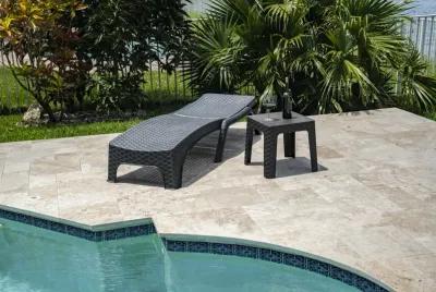 Roma Set of 2 Chaise Lounger-Anthracite