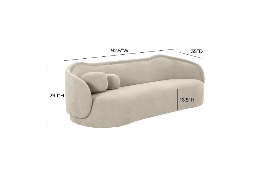 Circe Taupe Textured Velvet Sofa