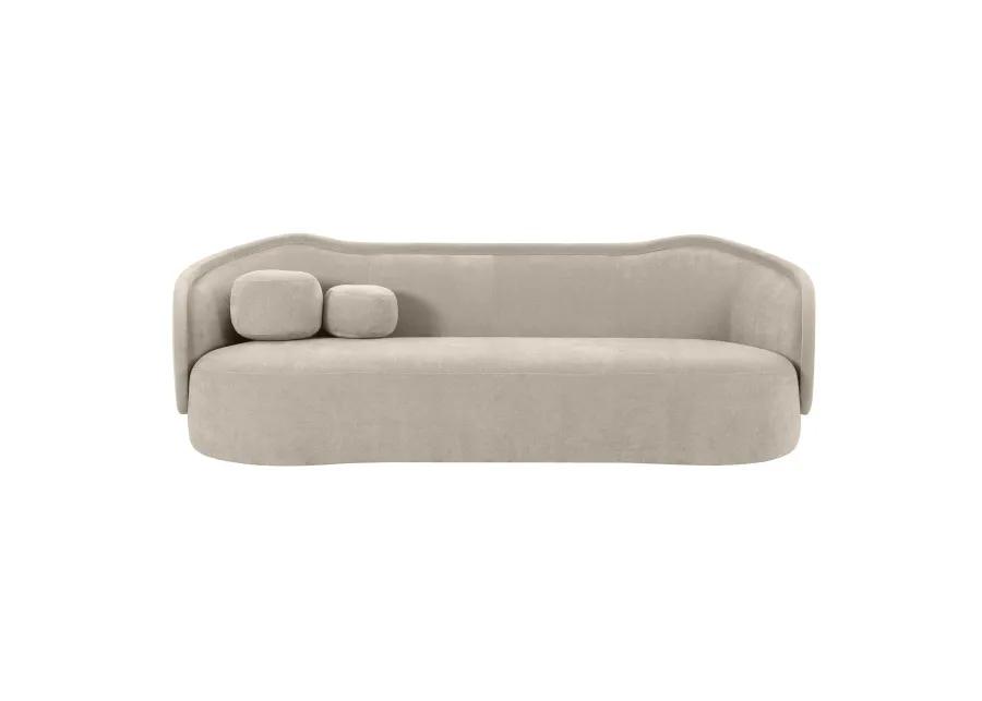 Circe Taupe Textured Velvet Sofa