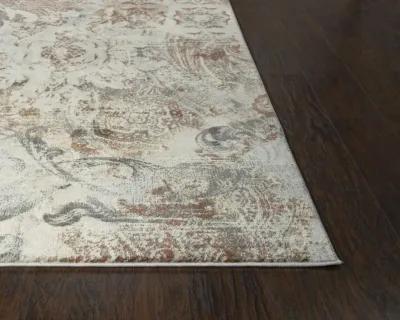 Bristol Beige/Copper ornamental Polypropylene/Polyester 3'11" x 5'6" Rectangle Rug