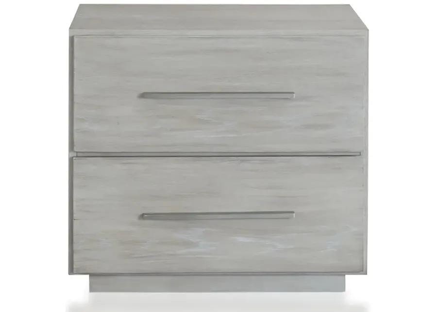 Destination Two Drawer Nightstand in Cotton Grey