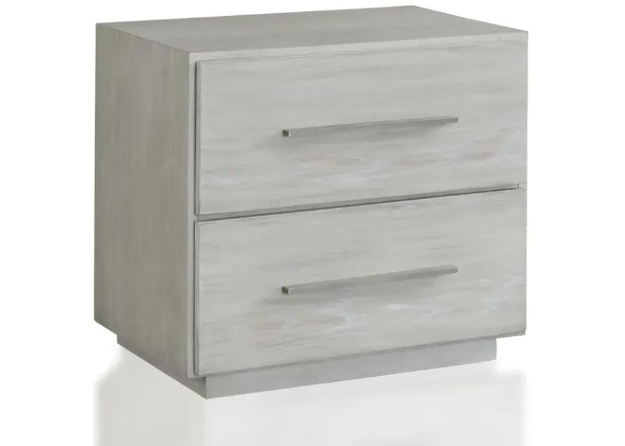 Destination Two Drawer Nightstand in Cotton Grey