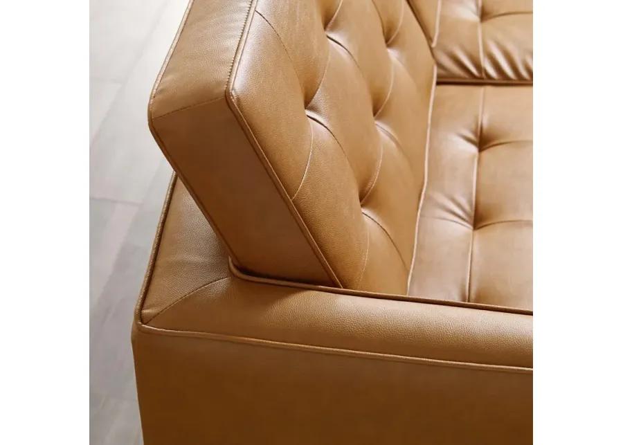 Loft Tufted Upholstered Faux Leather Sofa