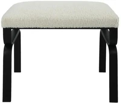 Diverge White Shearling Small Bench