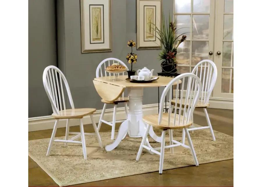 Jazlyn Drop Leaf round Dining Table Natural Brown And White