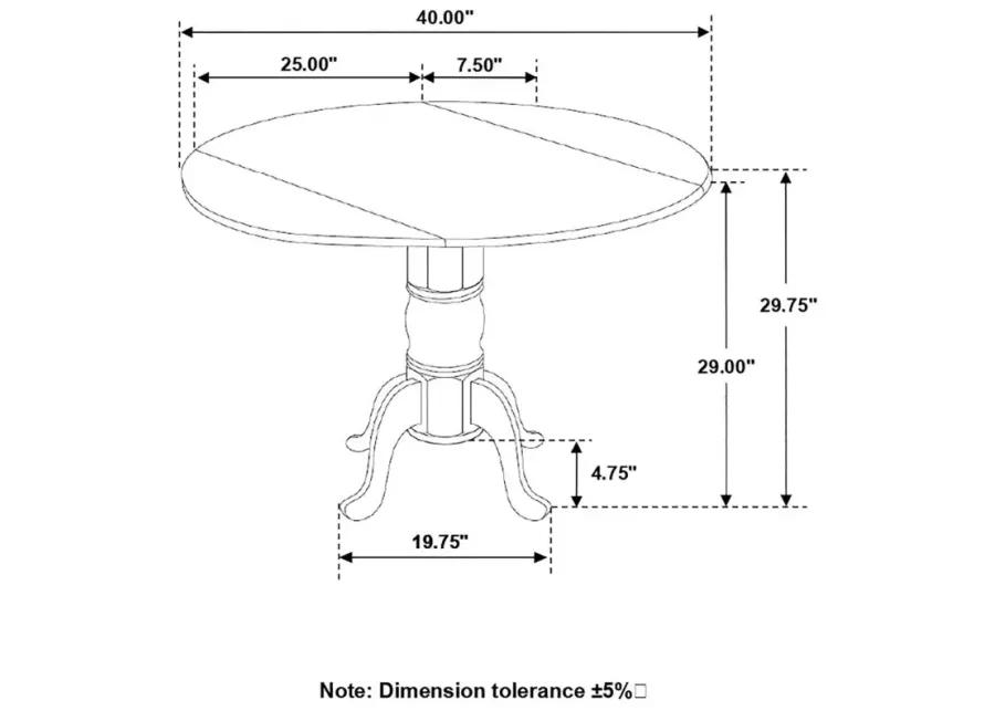 Jazlyn Drop Leaf round Dining Table Natural Brown And White