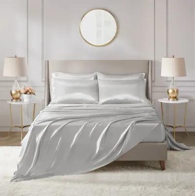 Madison Park Essentials Satin Light Grey Luxury 6 PC Sheet Set