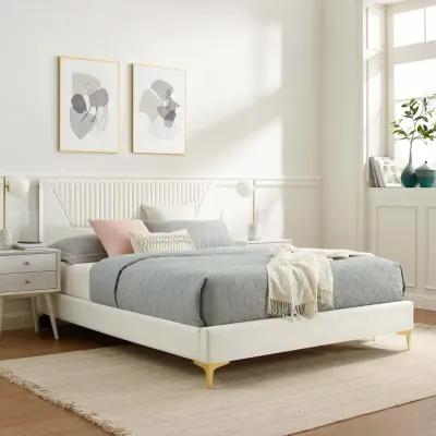 Yasmine Channel Tufted Performance Velvet Full Platform Bed