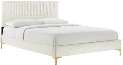 Yasmine Channel Tufted Performance Velvet Full Platform Bed