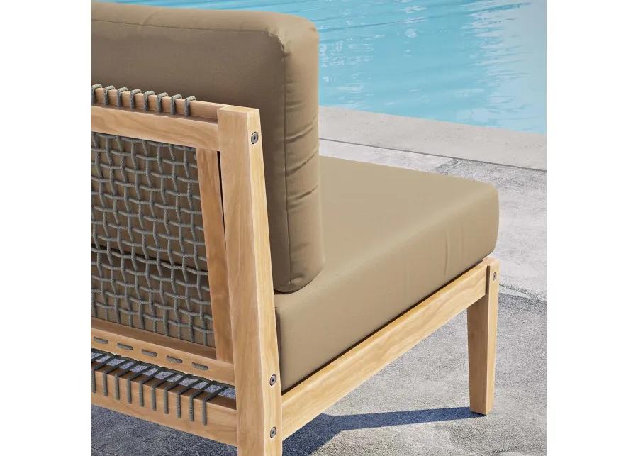 Clearwater Outdoor Patio Teak Wood Armless Chair