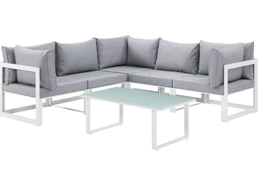 Fortuna 6 Piece Outdoor Patio Sectional Sofa Set