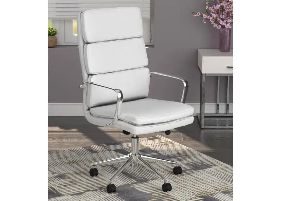 Adamstown High Back Upholstered Office Chair White