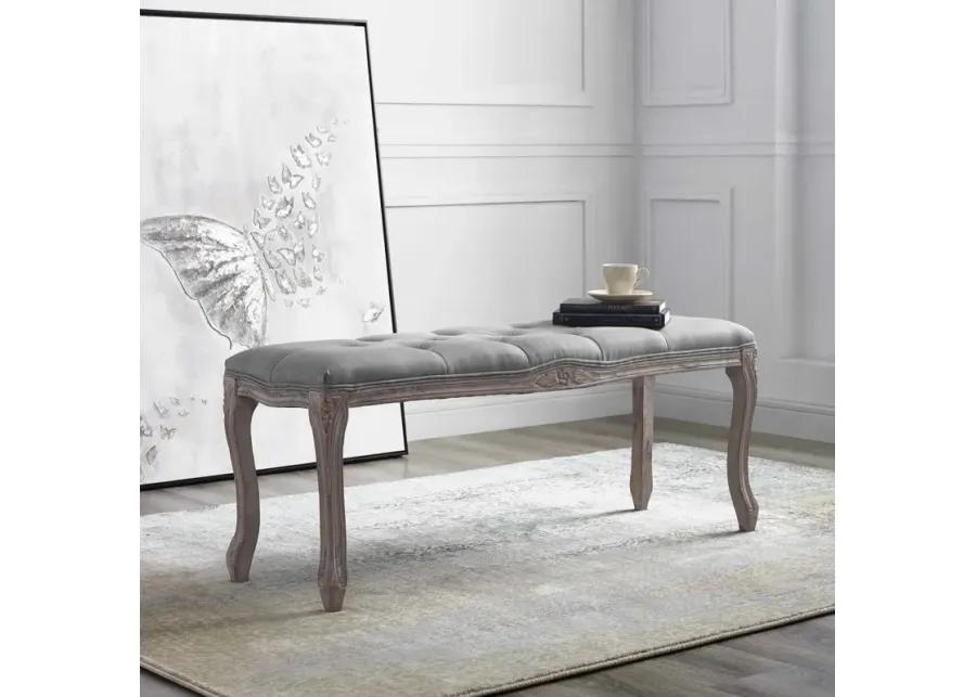 Regal Vintage French Upholstered Fabric Bench