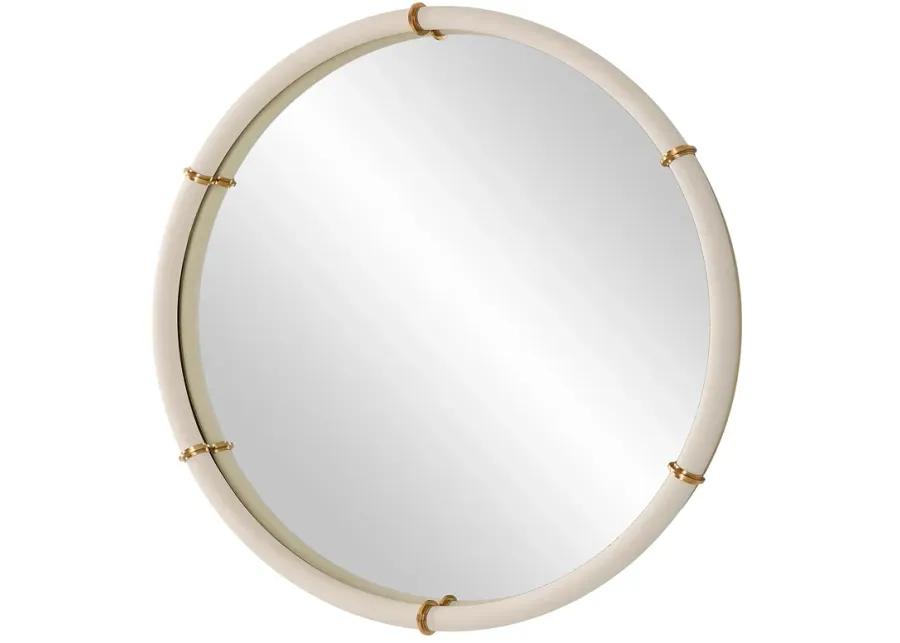 Cyprus White Round Mirror