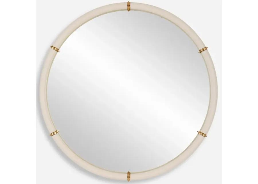 Cyprus White Round Mirror