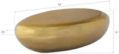 river stone coffee table, large, liquid gold