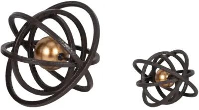 10" Armillary Orb, Black/gold