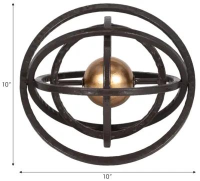 10" Armillary Orb, Black/gold