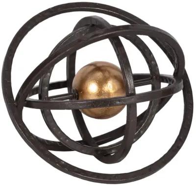 10" Armillary Orb, Black/gold