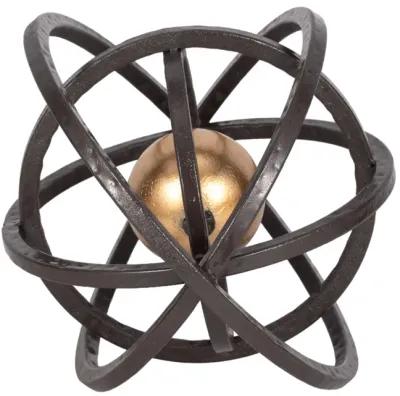 10" Armillary Orb, Black/gold