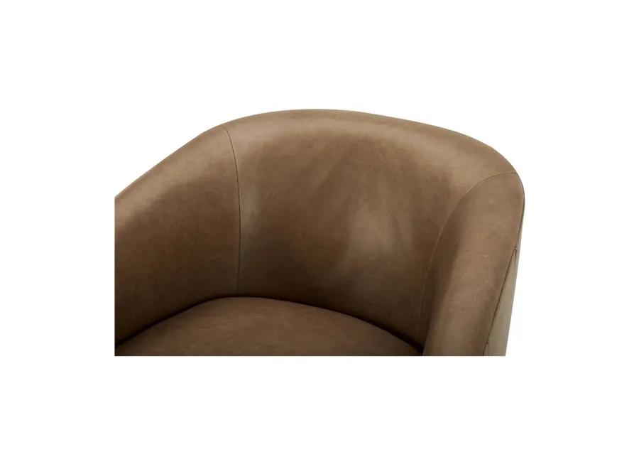 OSCY LEATHER SWIVEL CHAIR