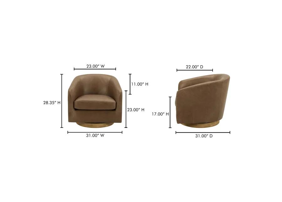 OSCY LEATHER SWIVEL CHAIR