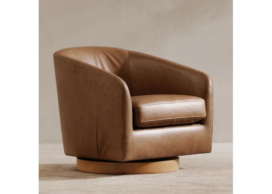 OSCY LEATHER SWIVEL CHAIR