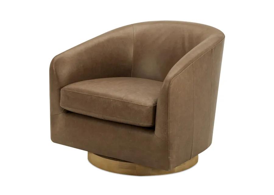 OSCY LEATHER SWIVEL CHAIR