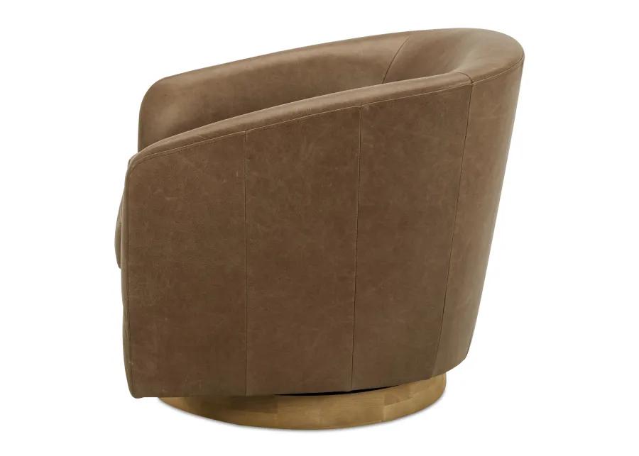 OSCY LEATHER SWIVEL CHAIR