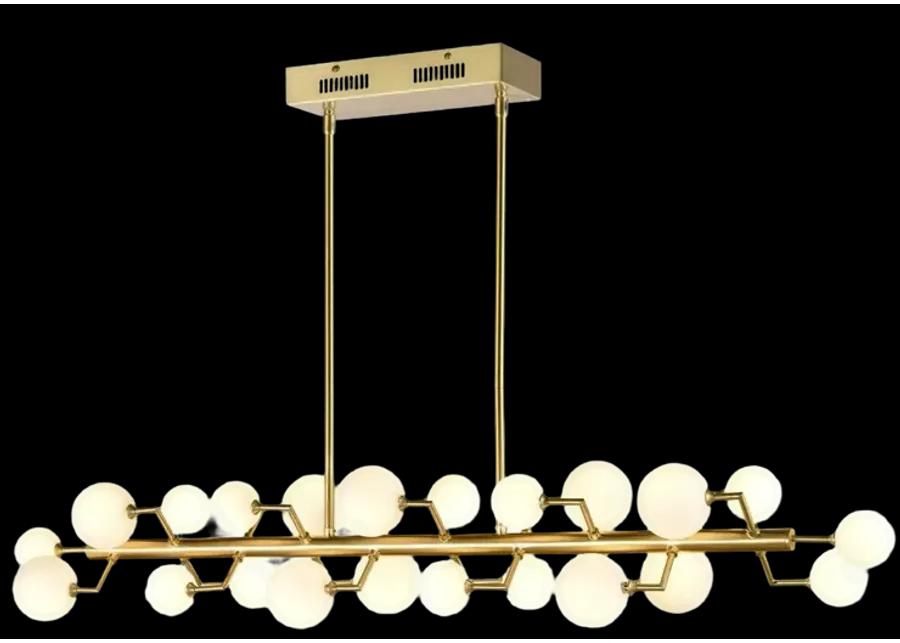 Keir 43.31" Wide 22-Light Linear Chandelier - Brass