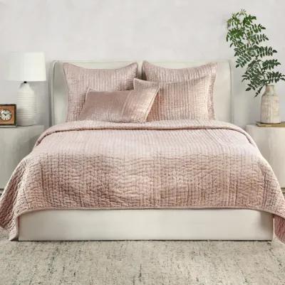 Dimitry 100% Rayon Velvet Bliss Pink King Quilt