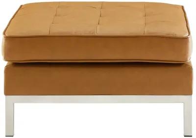 Loft Tufted Upholstered Faux Leather Ottoman