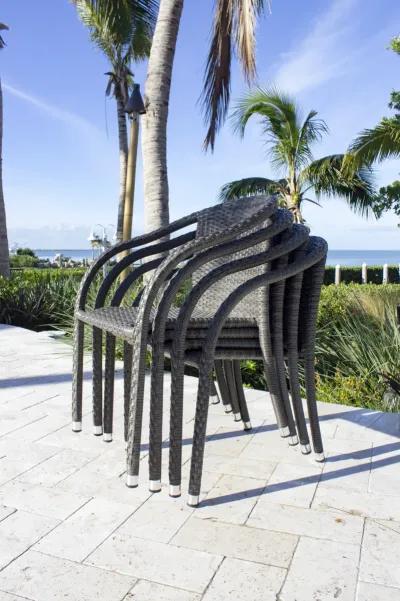 Ultra Stackable Woven Armchair with Cushion