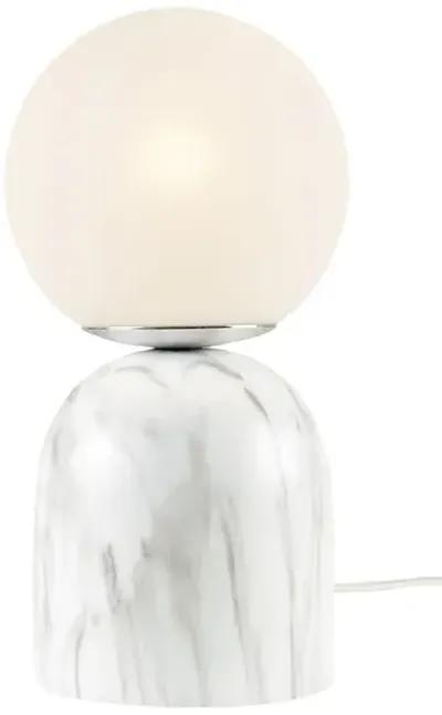 INK+IVY Nelia White Frosted Glass Globe Resin Table Lamp