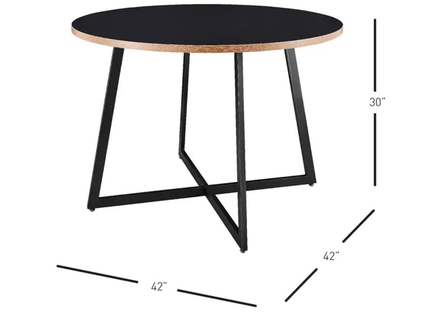 courtdale kd 42" round dining table, black(assembly required)