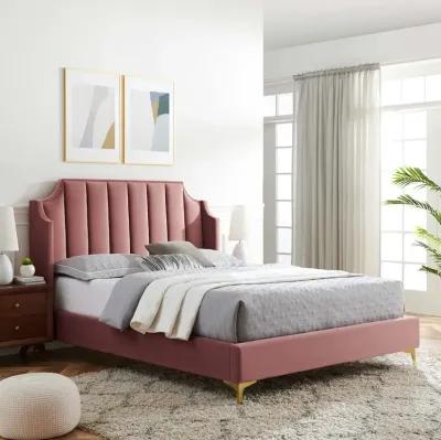 Daniella Performance Velvet Queen Platform Bed